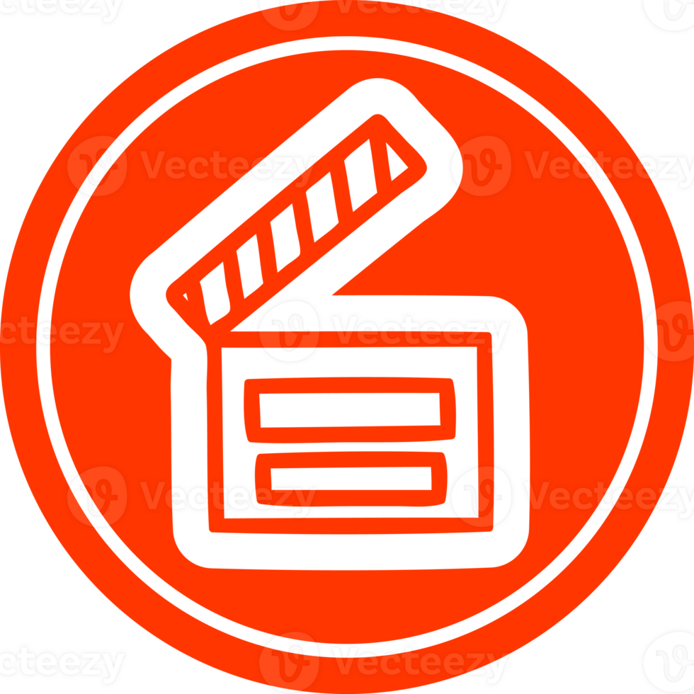 movie clapper board circular icon png