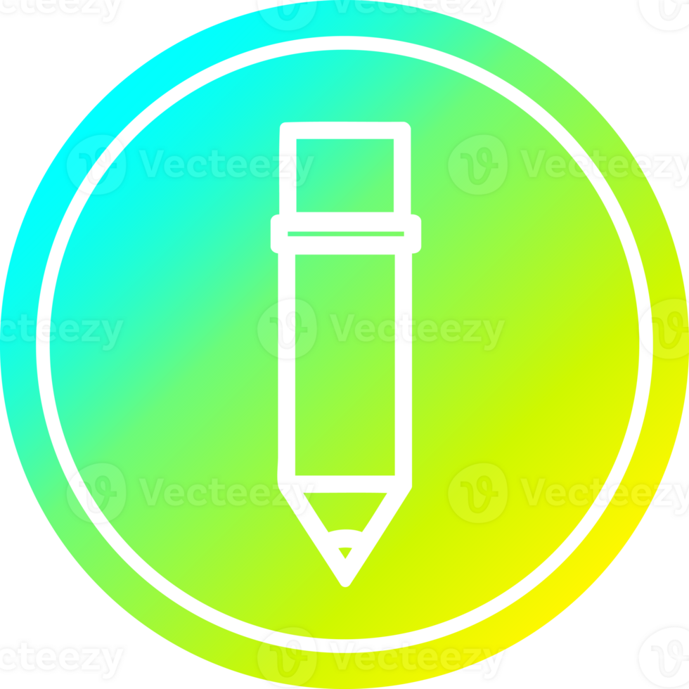 simple pencil circular in cold gradient spectrum png