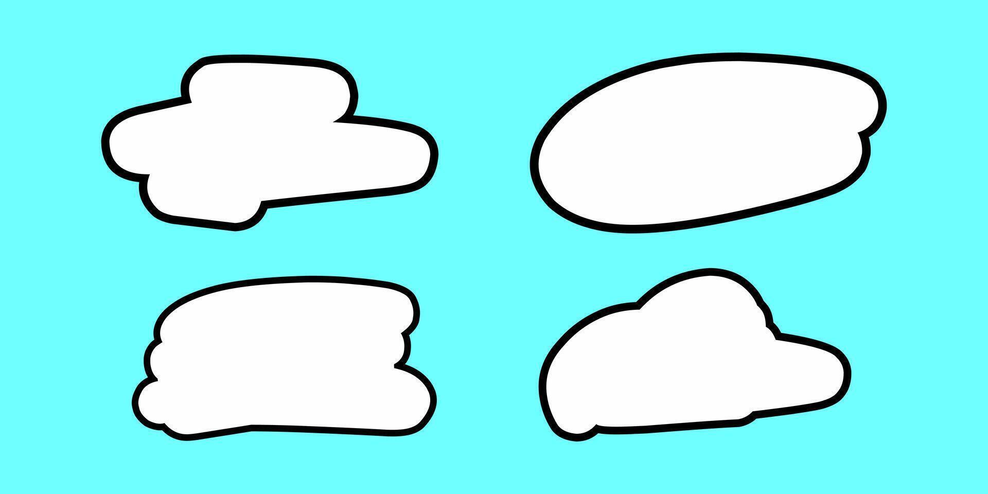 Set speech abstract bubbles vector illustration isolated