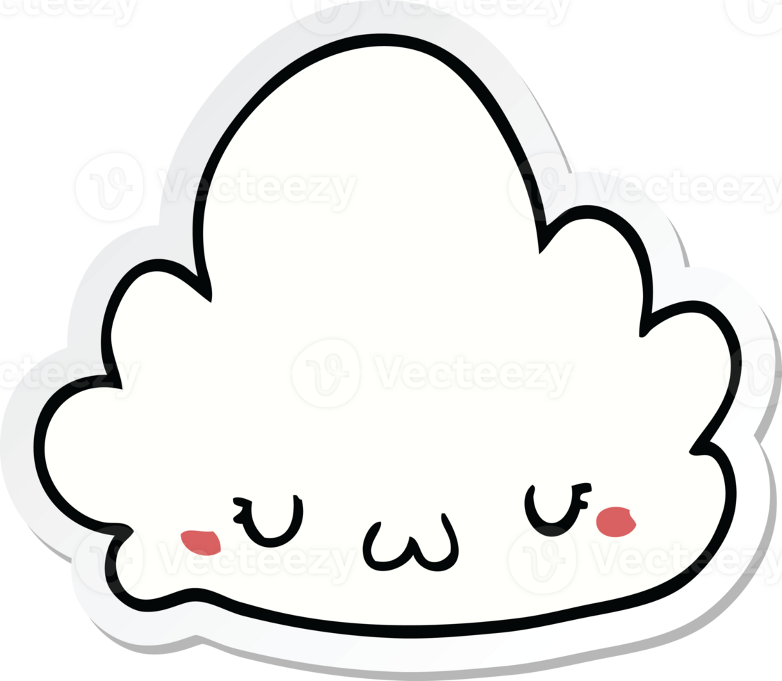 sticker of a cute cartoon cloud png