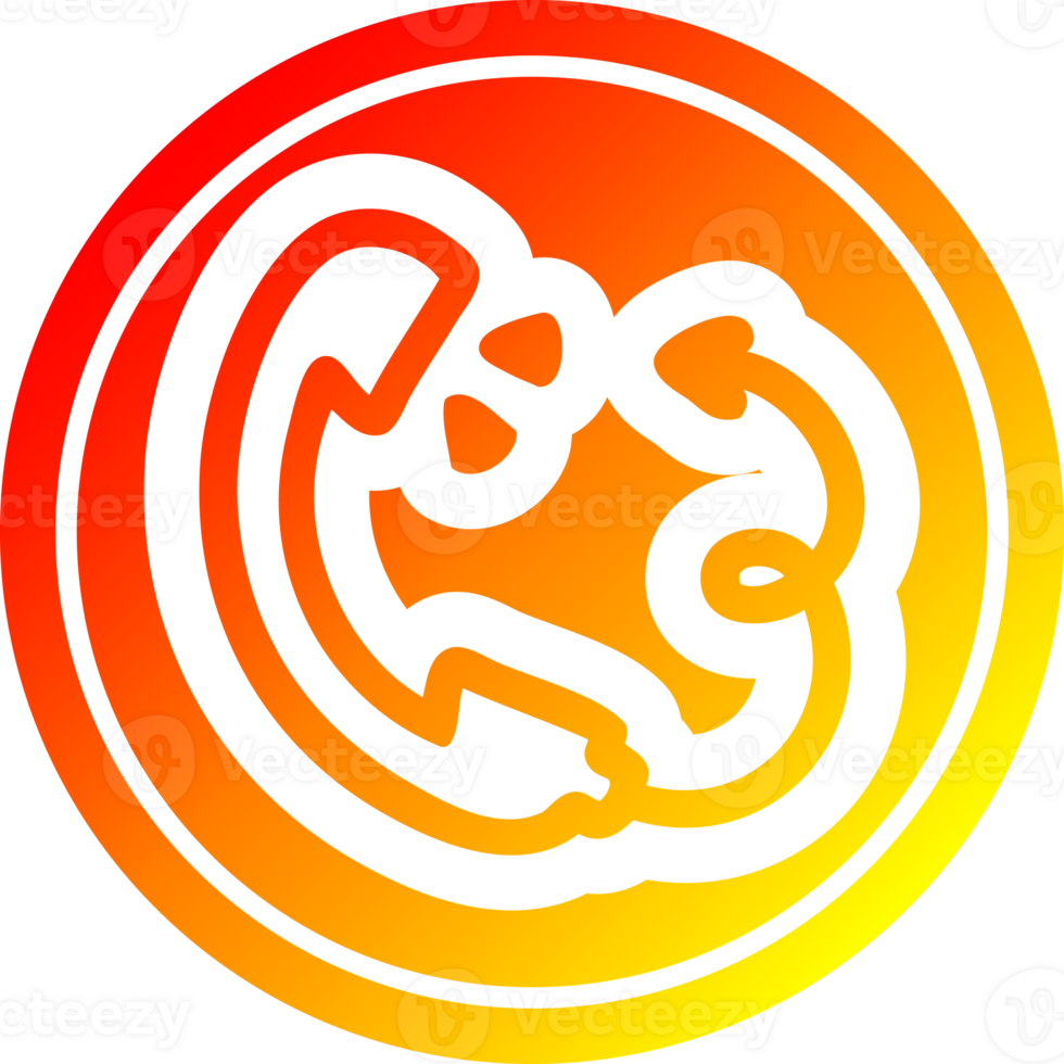 telephone handset with devil tail circular in hot gradient spectrum png