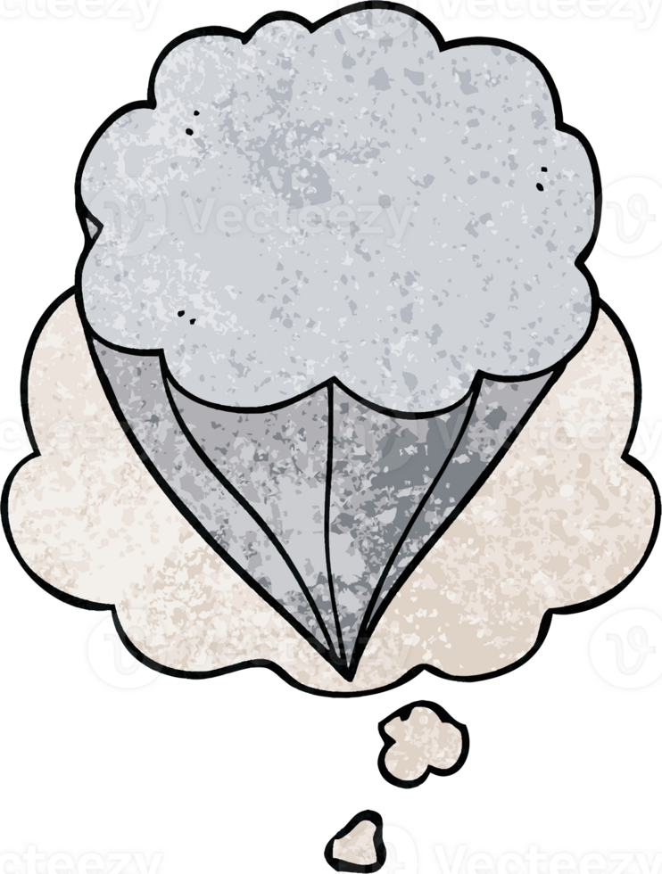 cartoon cloud symbol and thought bubble in grunge texture pattern style png