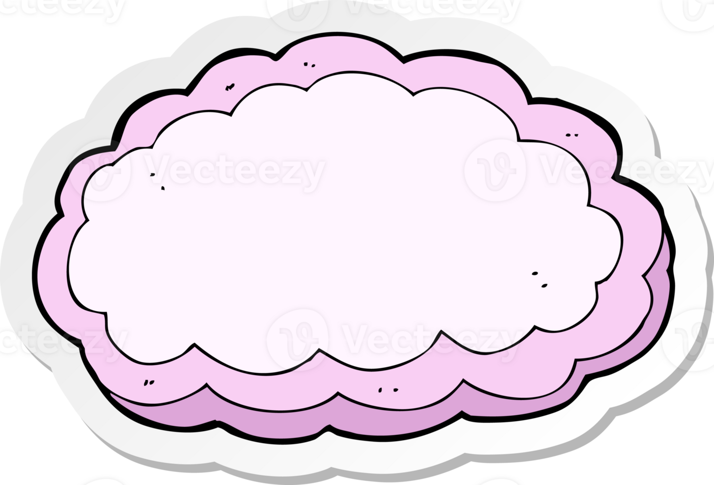 sticker van een cartoon decoratieve wolk png