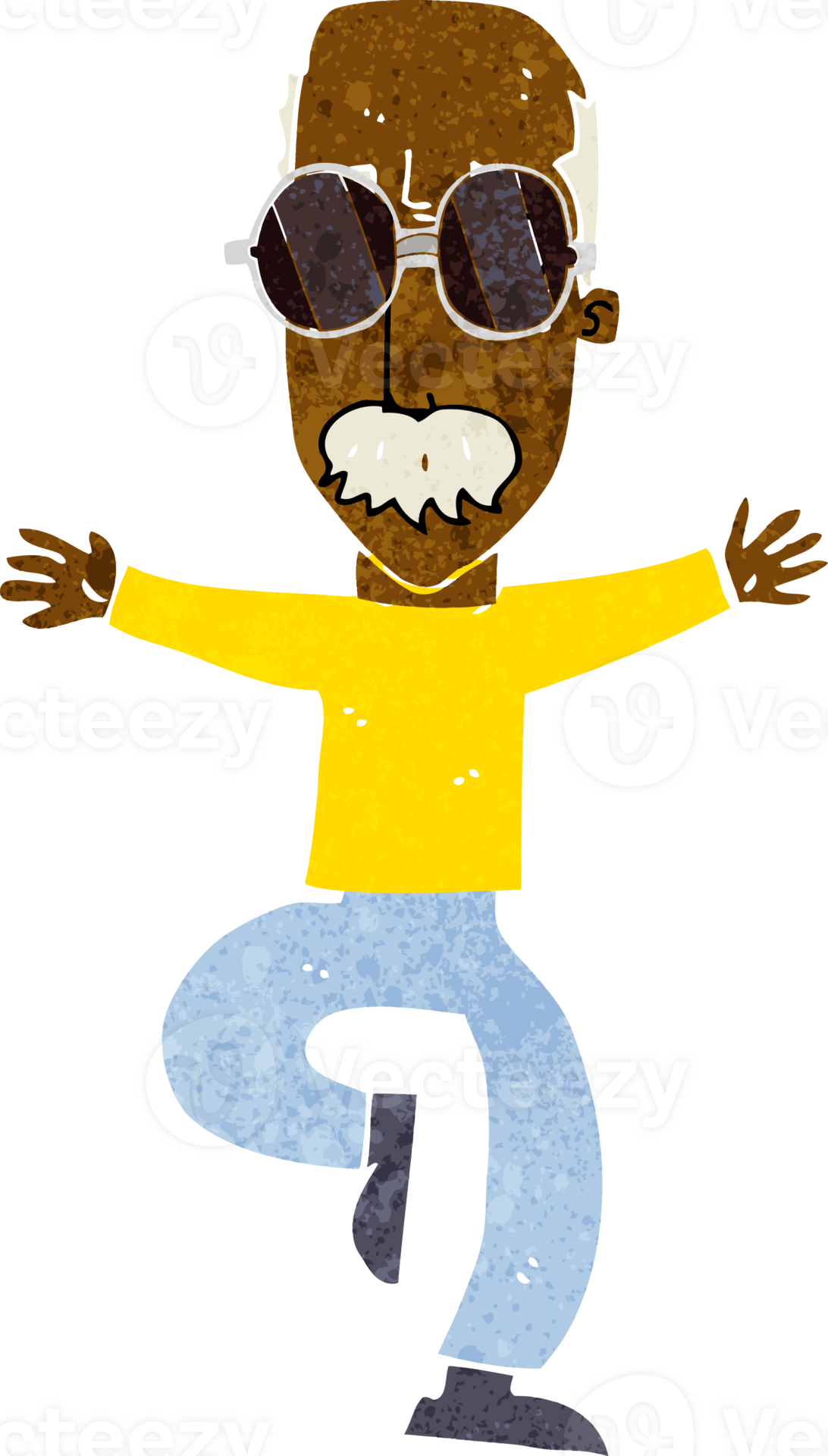 cartoon old man wearing big glasses 40072798 PNG