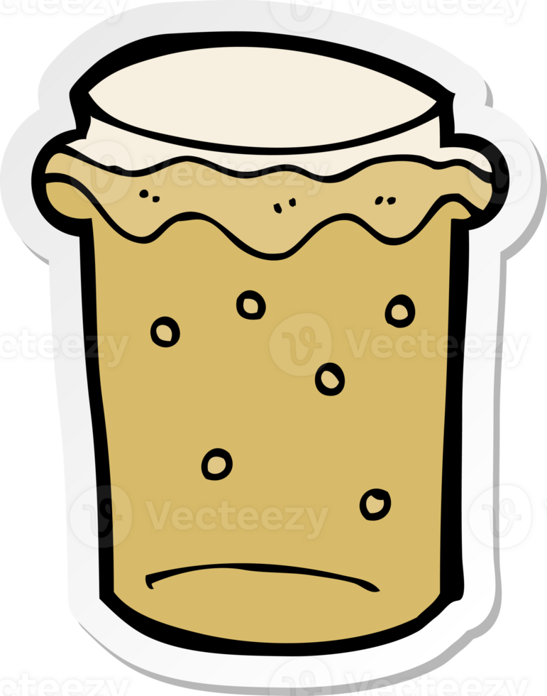 sticker of a cartoon glass of beer png