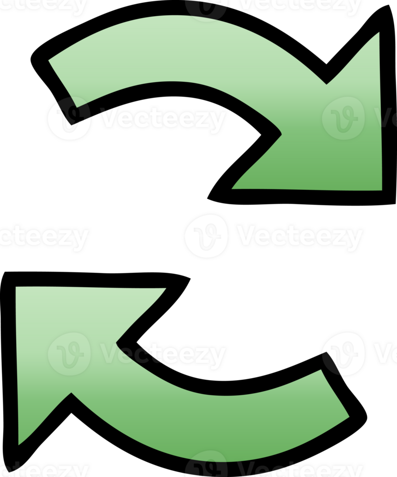 gradient shaded cartoon recycling arrows png