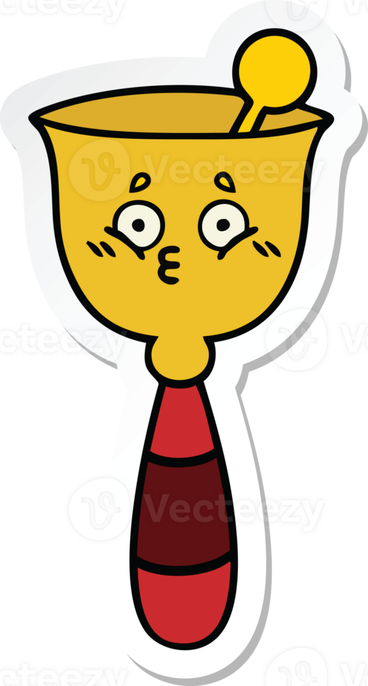 sticker of a cute cartoon school bell png