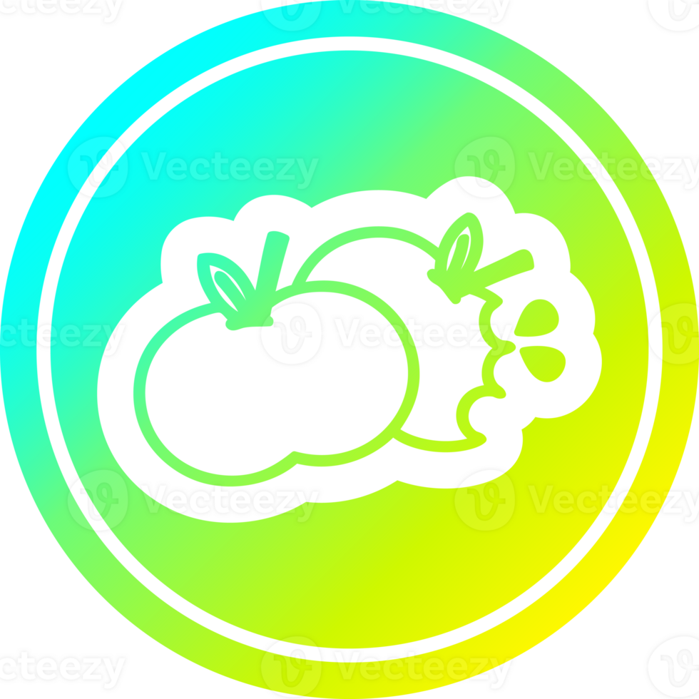 bitten apples circular in cold gradient spectrum png