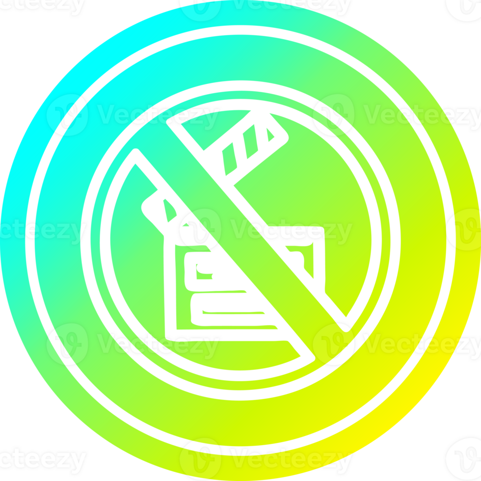 no filming circular in cold gradient spectrum png