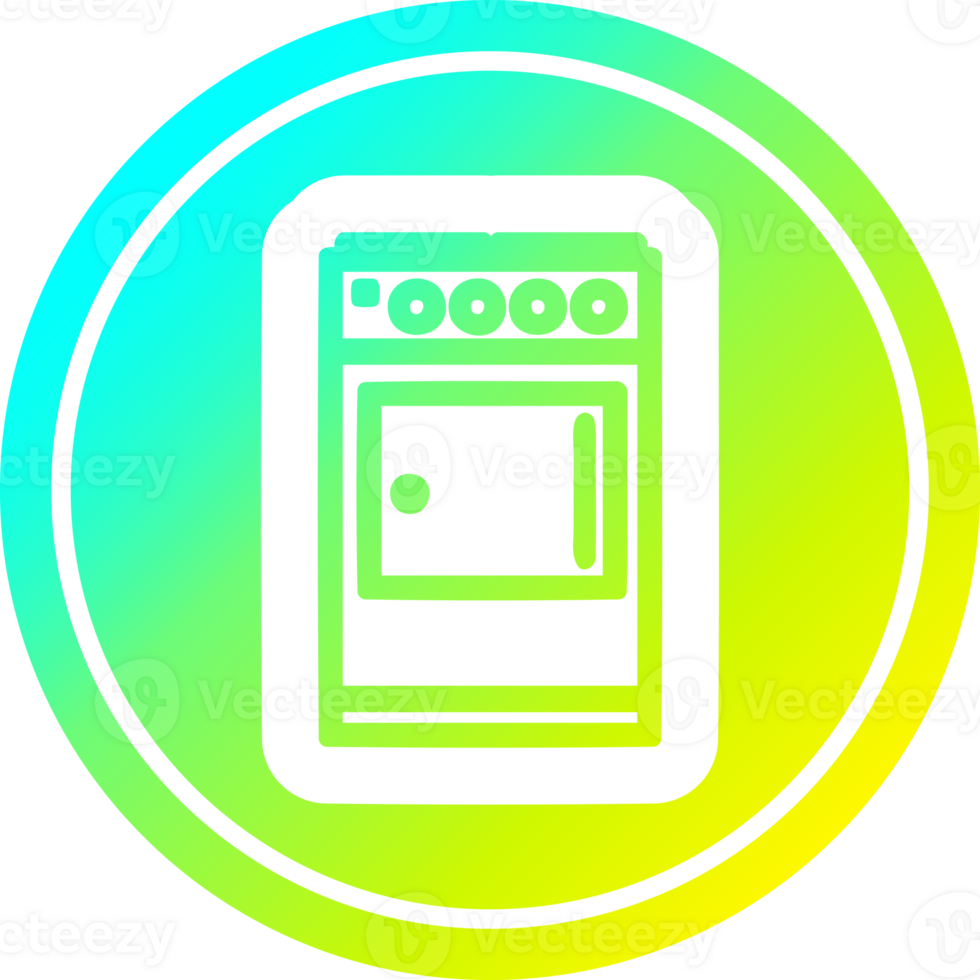 kitchen cooker circular in cold gradient spectrum png