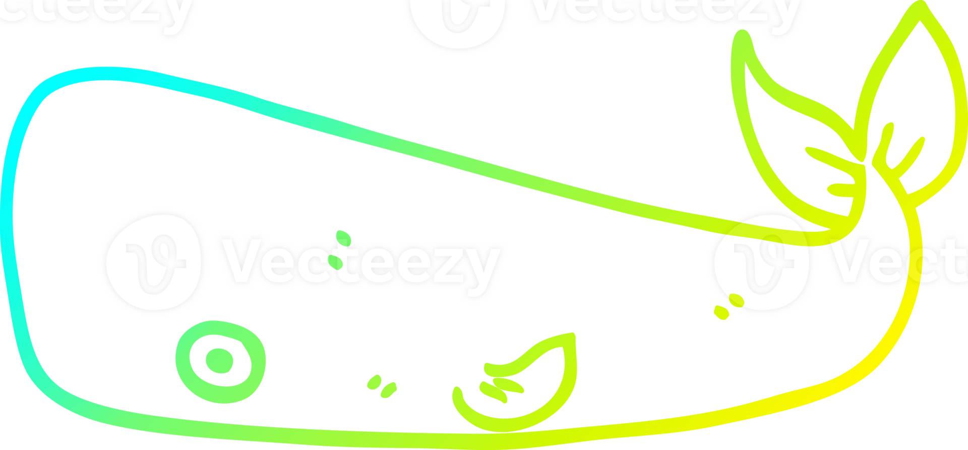 cold gradient line drawing cartoon whale png
