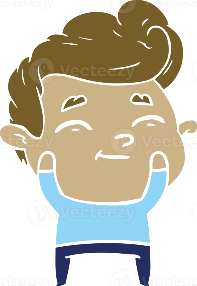 happy flat color style cartoon man png