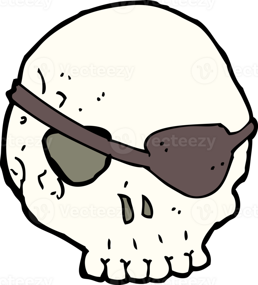 cartoon skull with eye patch png