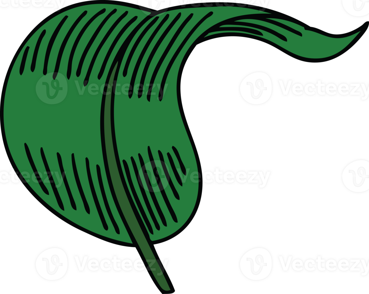 quirky hand drawn cartoon blowing leaf png