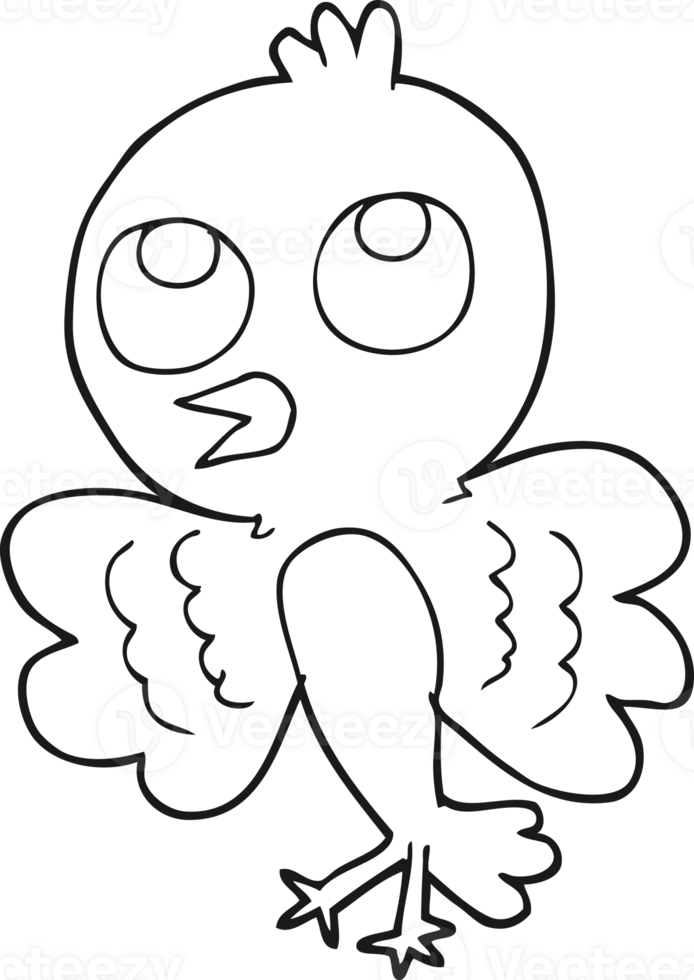 black and white cartoon bird png