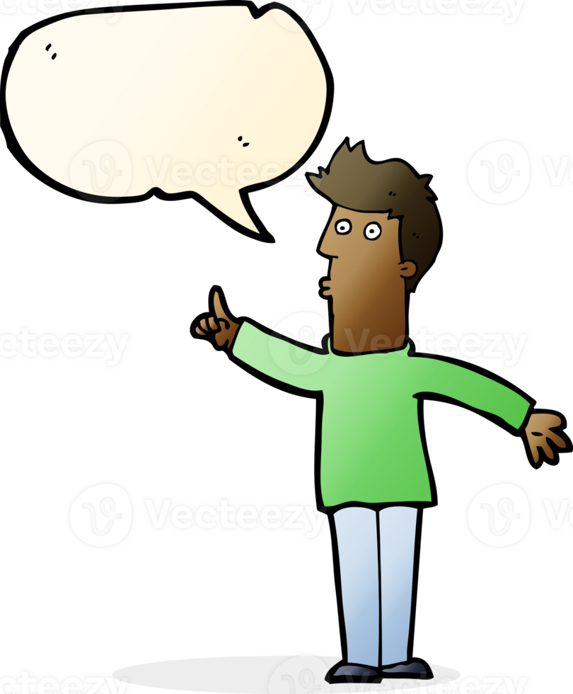 cartoon man advising caution with speech bubble png