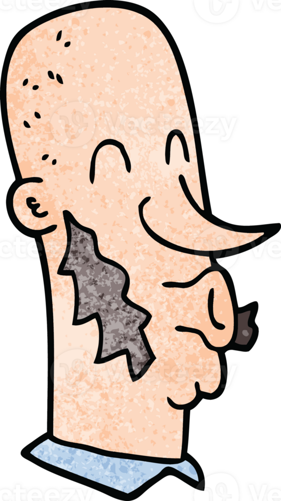 cartoon doodle man with side burns png