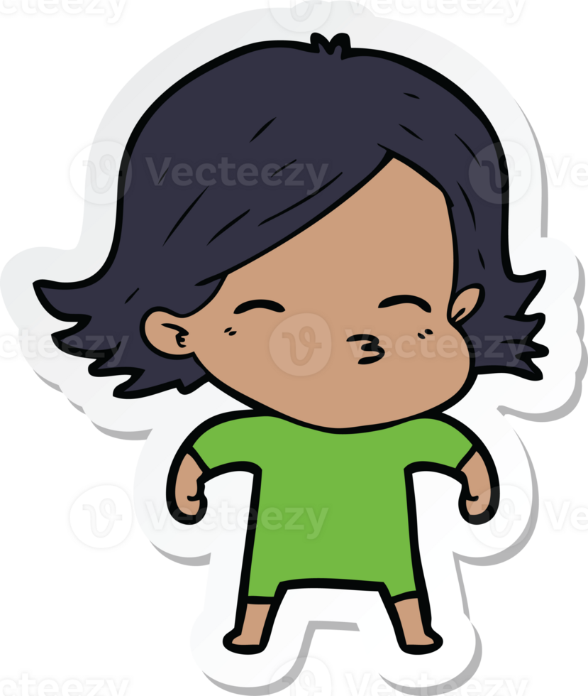 sticker of a cartoon woman png