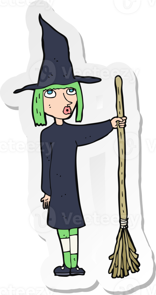 sticker of a cartoon witch png