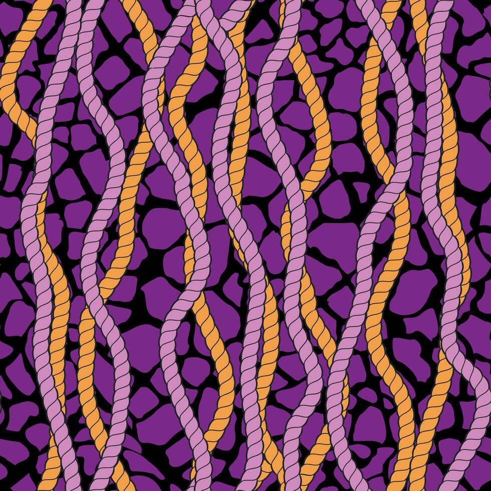 continuo cuerda diseño en Violeta antecedentes. modelo sin costura para el textil industria. vector