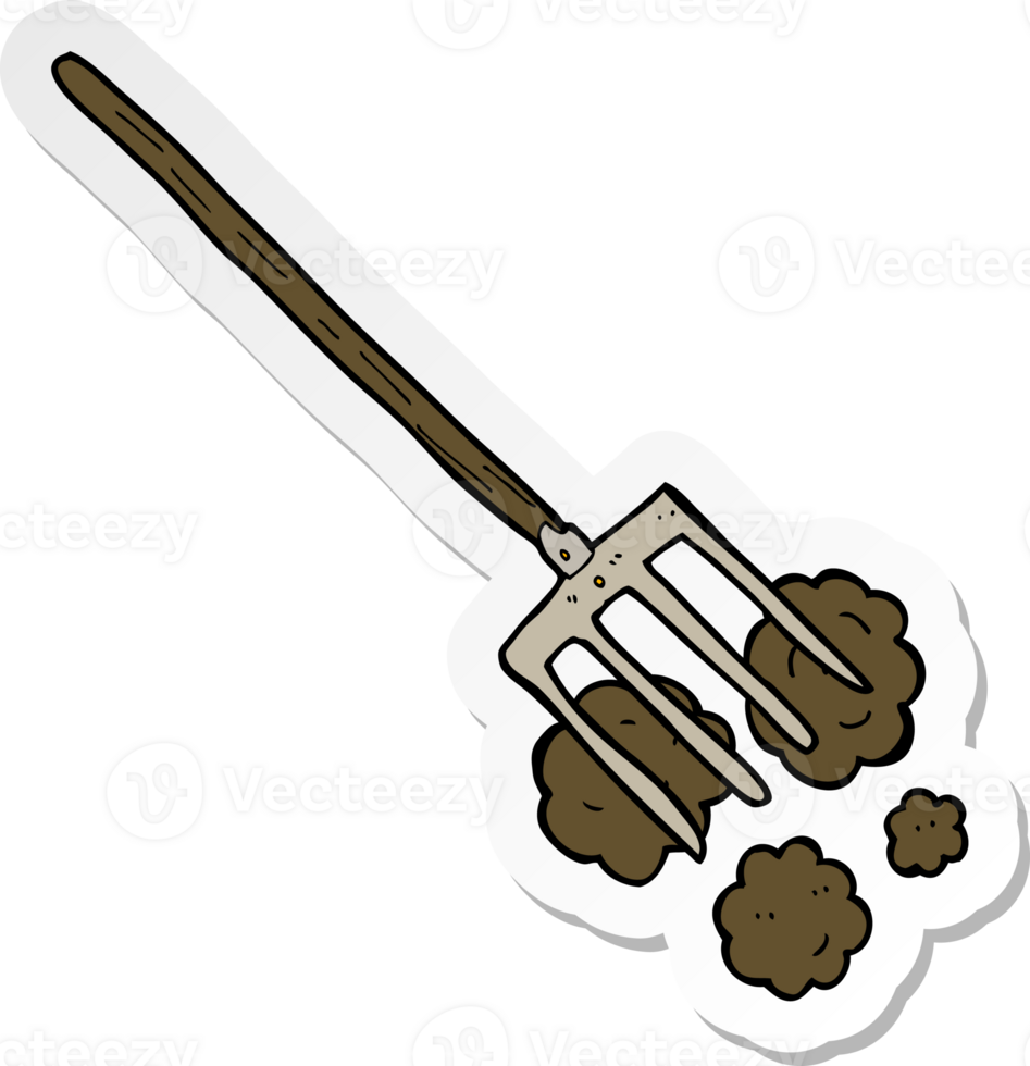 sticker of a cartoon pitch fork png