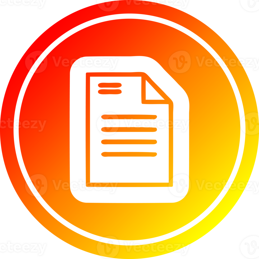 official document circular in hot gradient spectrum png