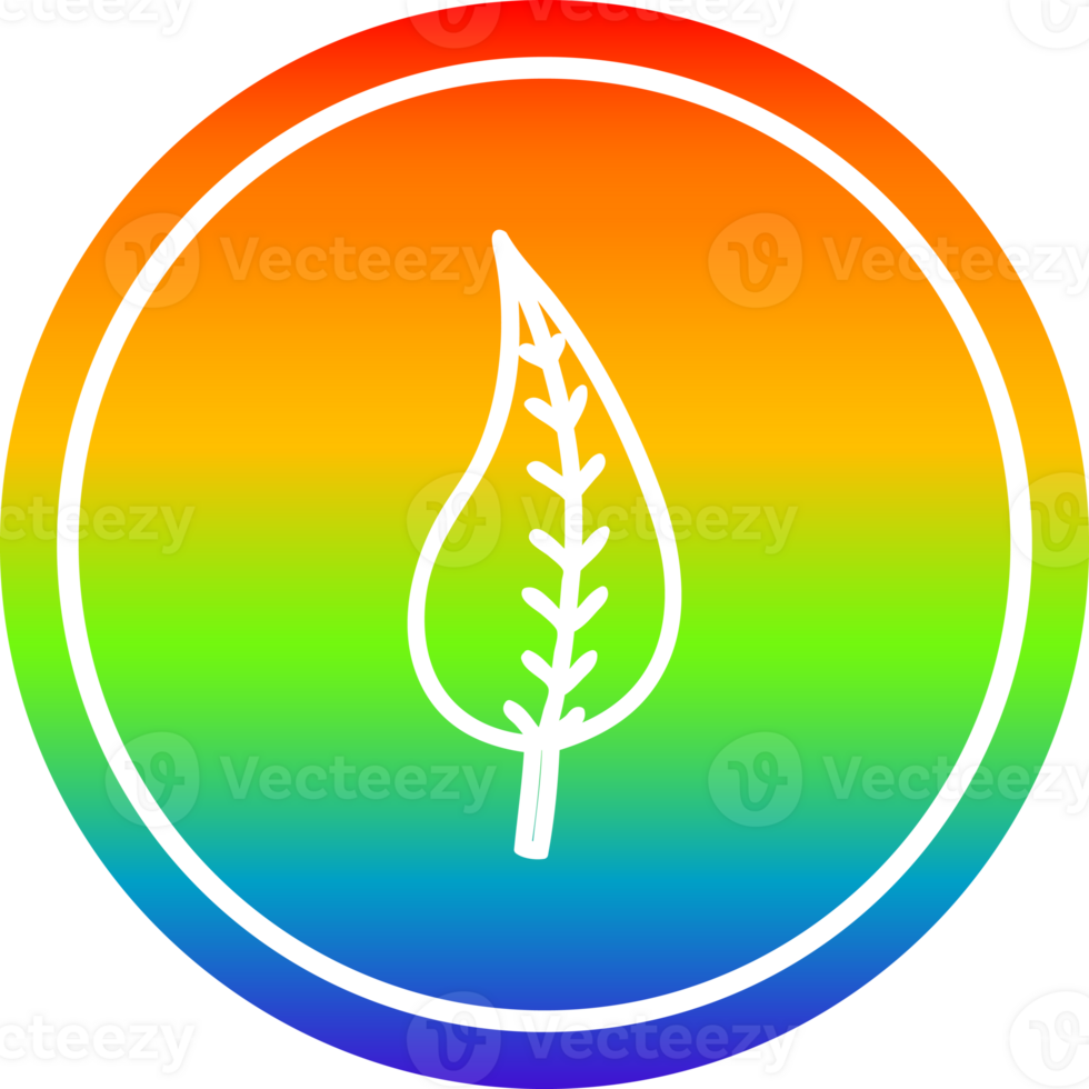 natural leaf circular in rainbow spectrum png