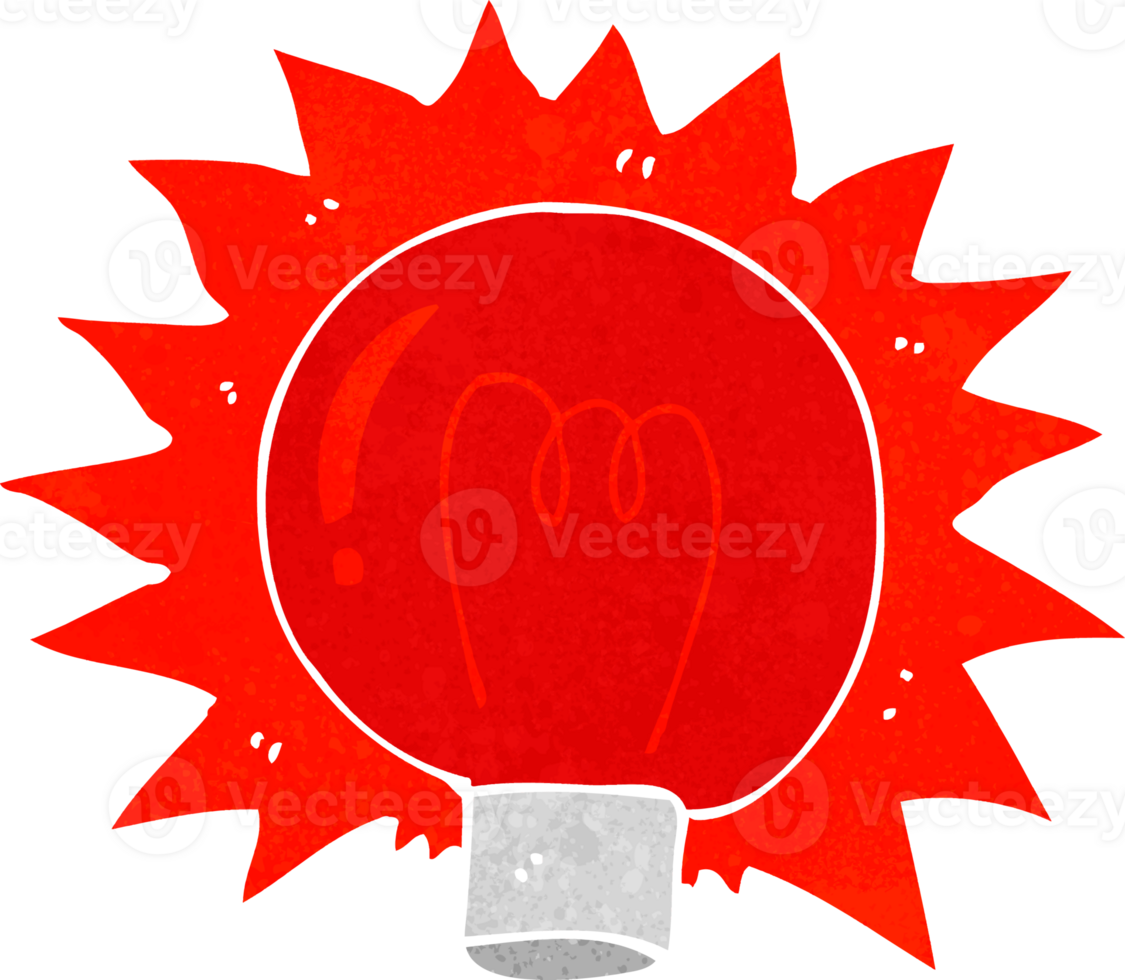cartoon flashing red light bulb png
