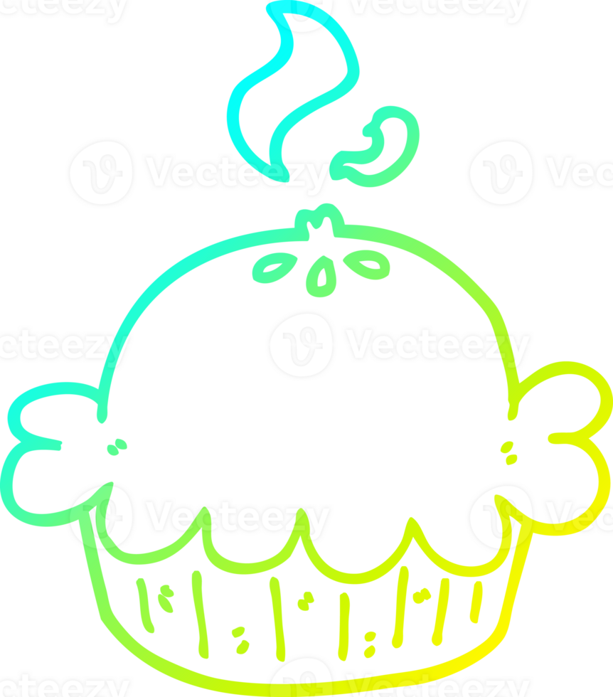 cold gradient line drawing of a cartoon pie png