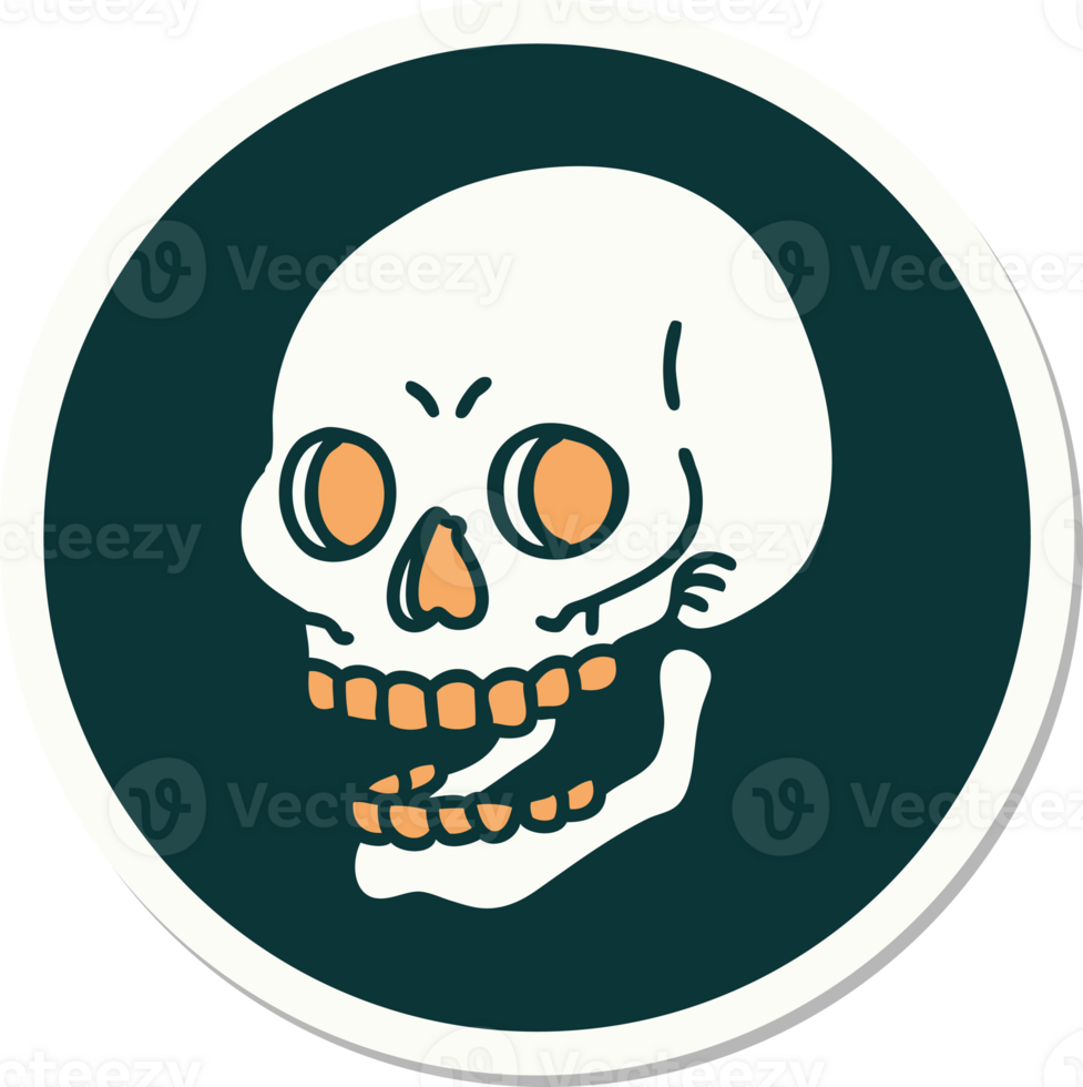 sticker of tattoo in traditional style of a skull png