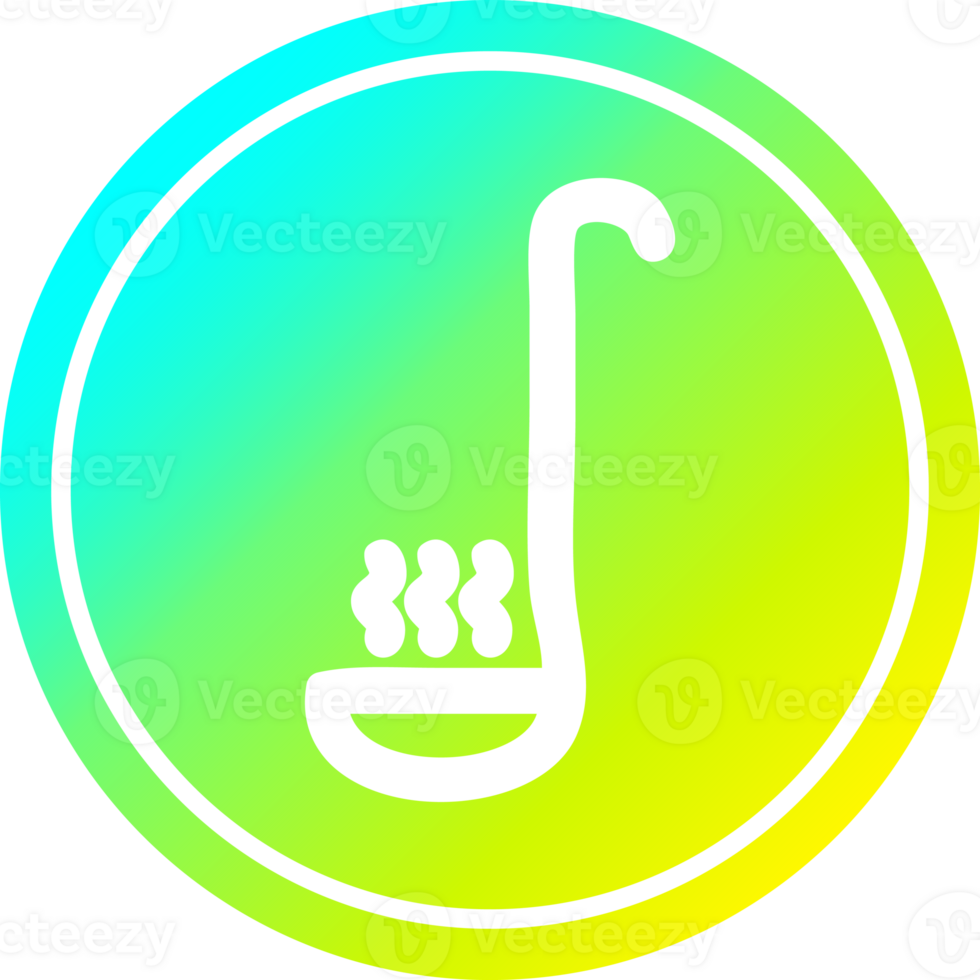 soup ladle circular icon with cool gradient finish png