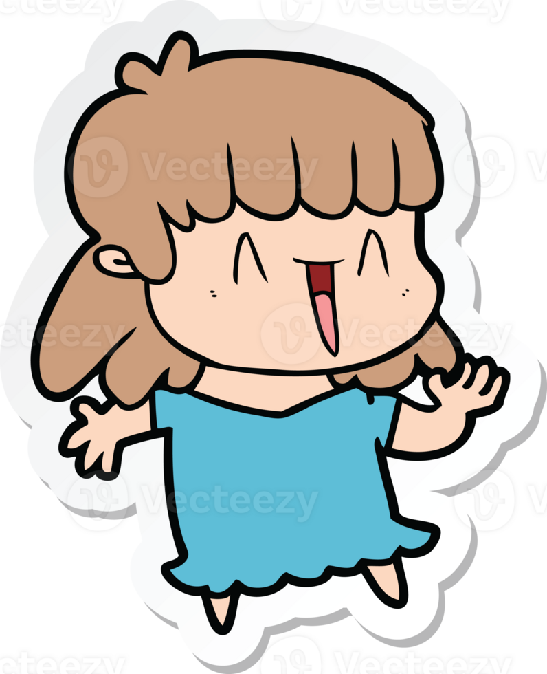 sticker of a cartoon woman png
