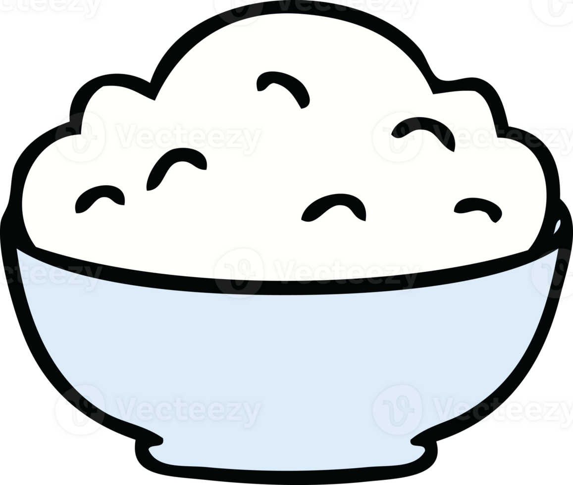 hand drawn quirky cartoon bowl of mash png