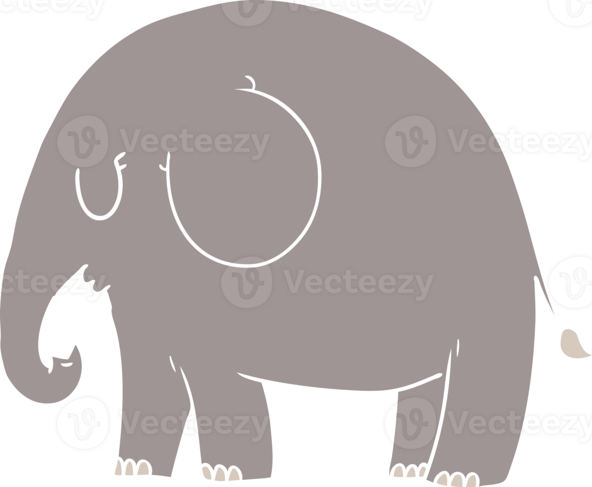 flat color style cartoon elephant png