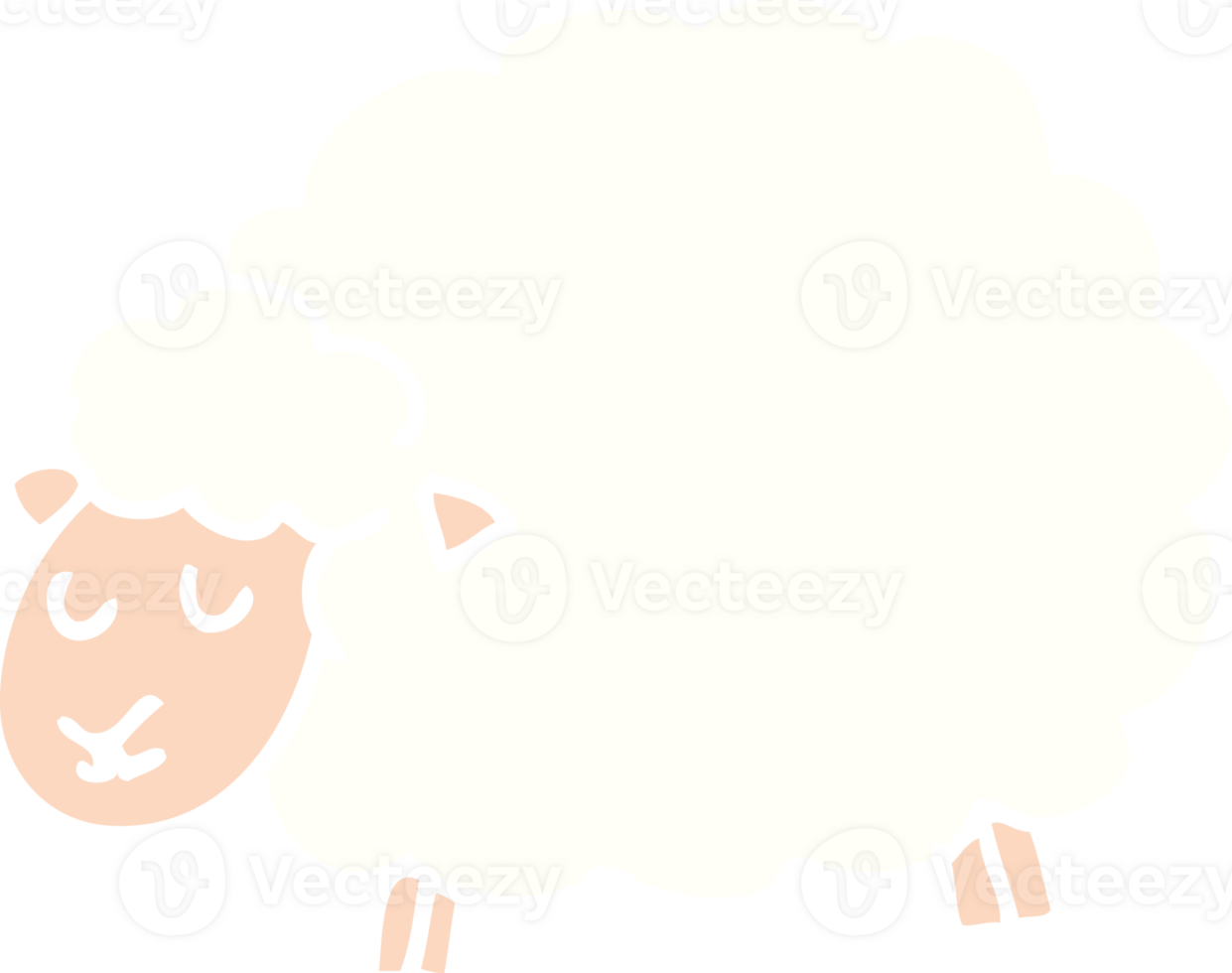 flat color style cartoon sheep png