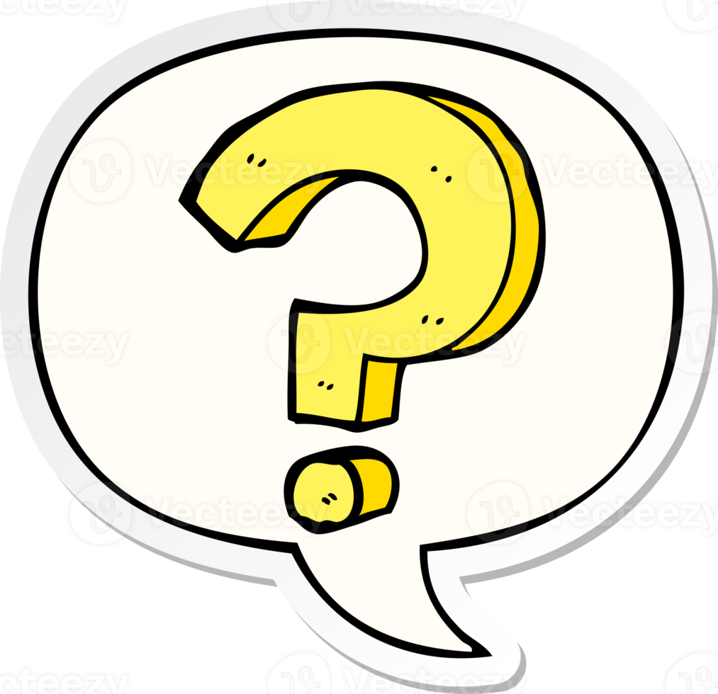 cartoon question mark with speech bubble sticker png