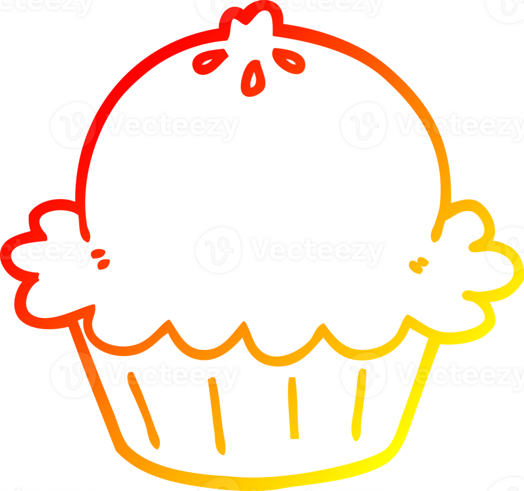 warm gradient line drawing of a cute cartoon pie png