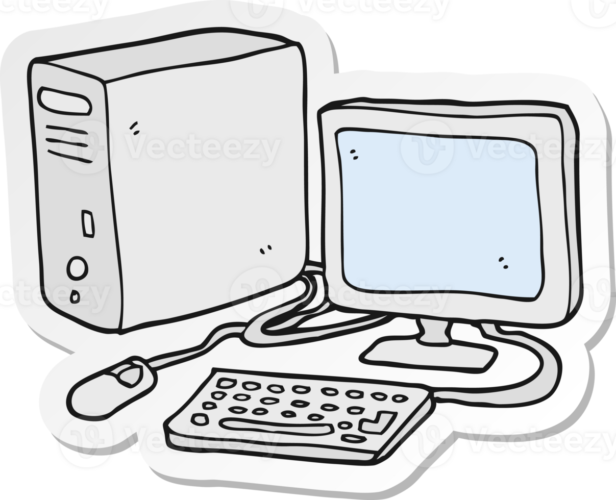 sticker of a cartoon computer png