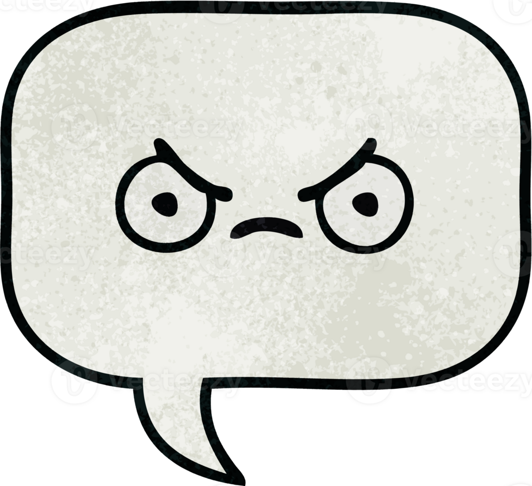 retro grunge texture cartoon of a speech bubble png