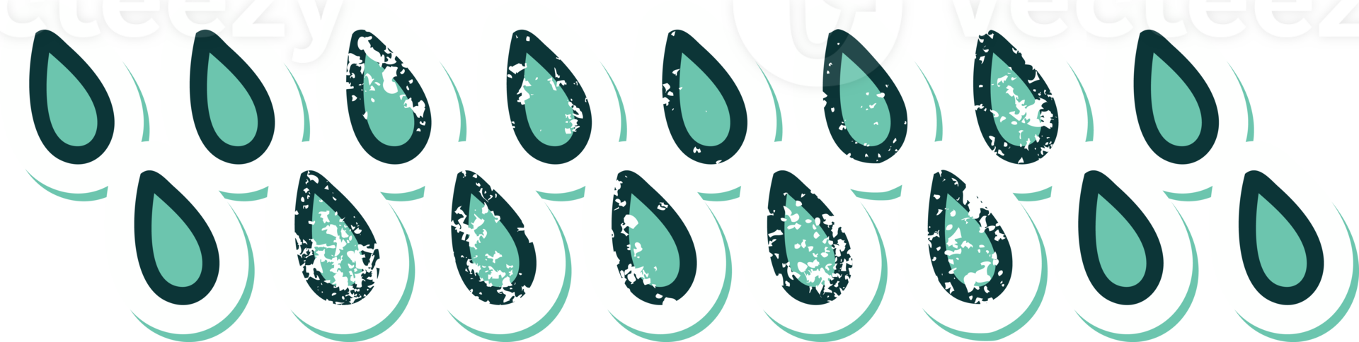 iconic distressed sticker tattoo style image of rain drops png
