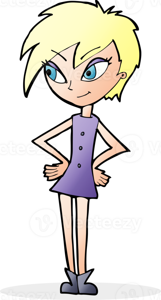 cartoon girl with hands on hips png