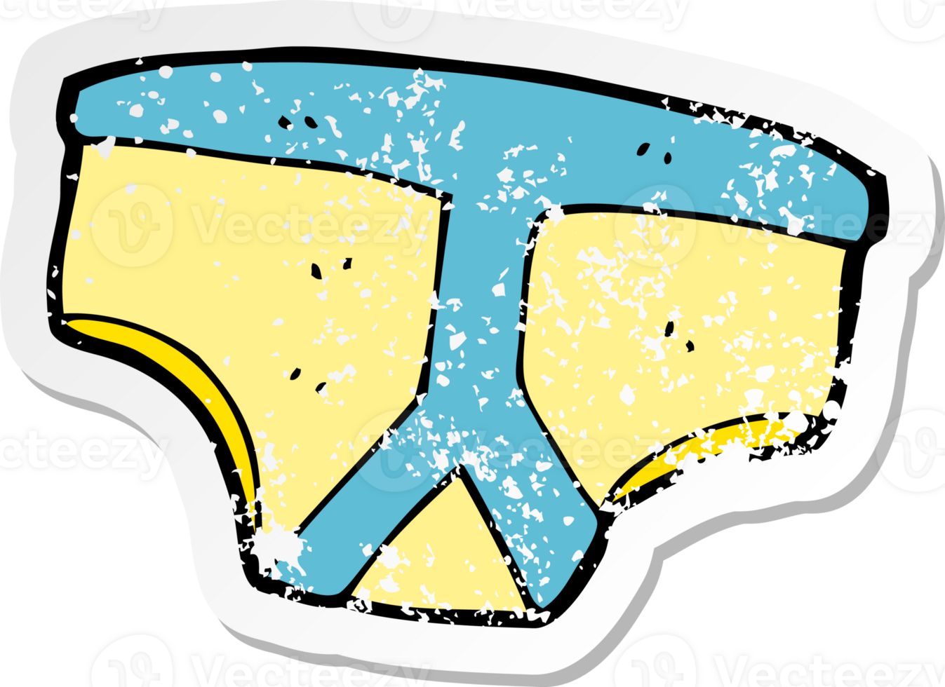 retro distressed sticker of a cartoon underpants png