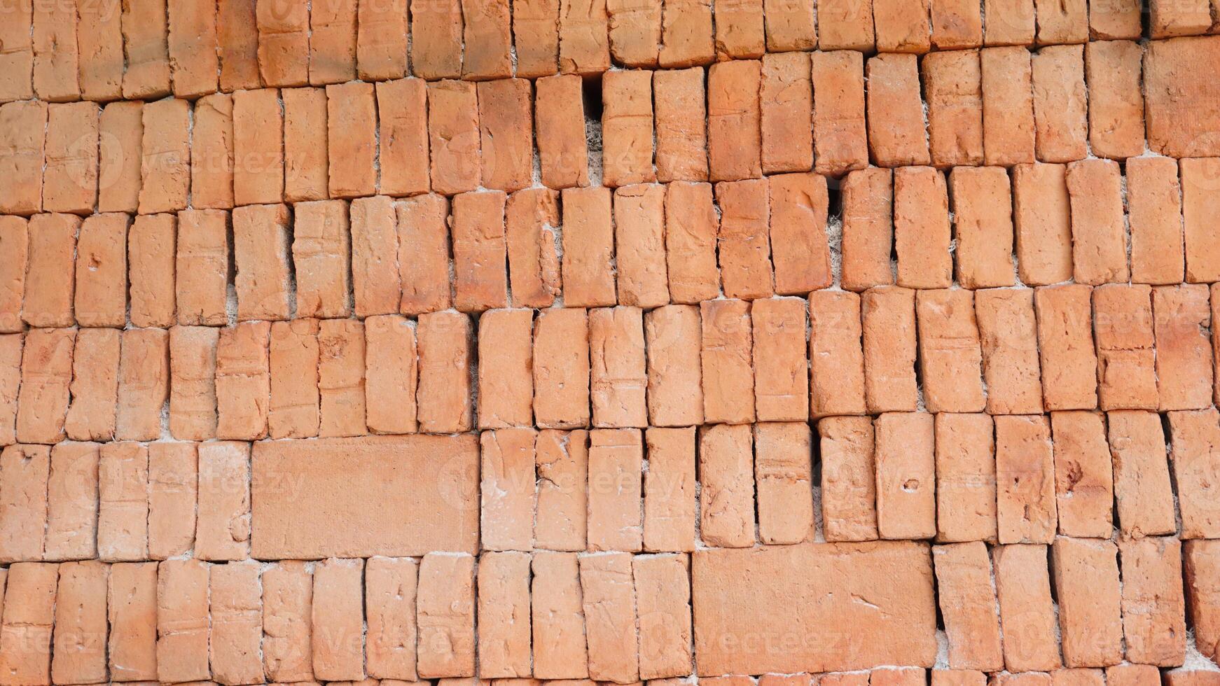 Traditional Indonesian bricks that are cooked after being burned for days at high temperatures photo
