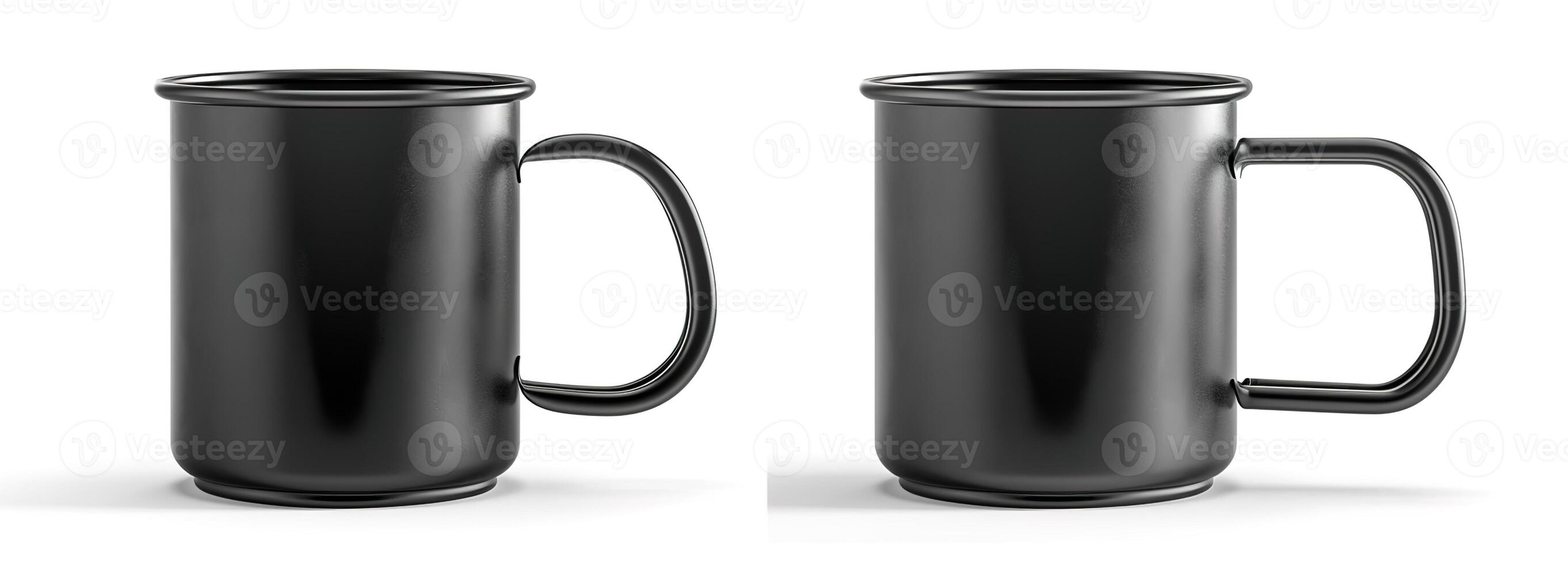 AI generated Customizable Black Camping Mug Template, Perfect for POD Mockup E-Commerce, with Transparent Background Essential for Outdoor Gear photo