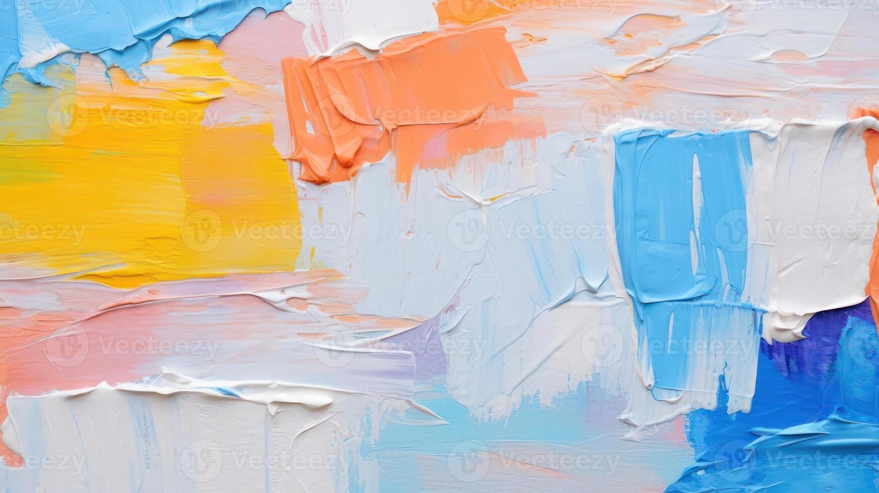 AI generated Fragment of multicolored texture painting. Abstract art background. oil on canvas. Rough brushstrokes of paint. Closeup of a painting by oil and palette knife photo
