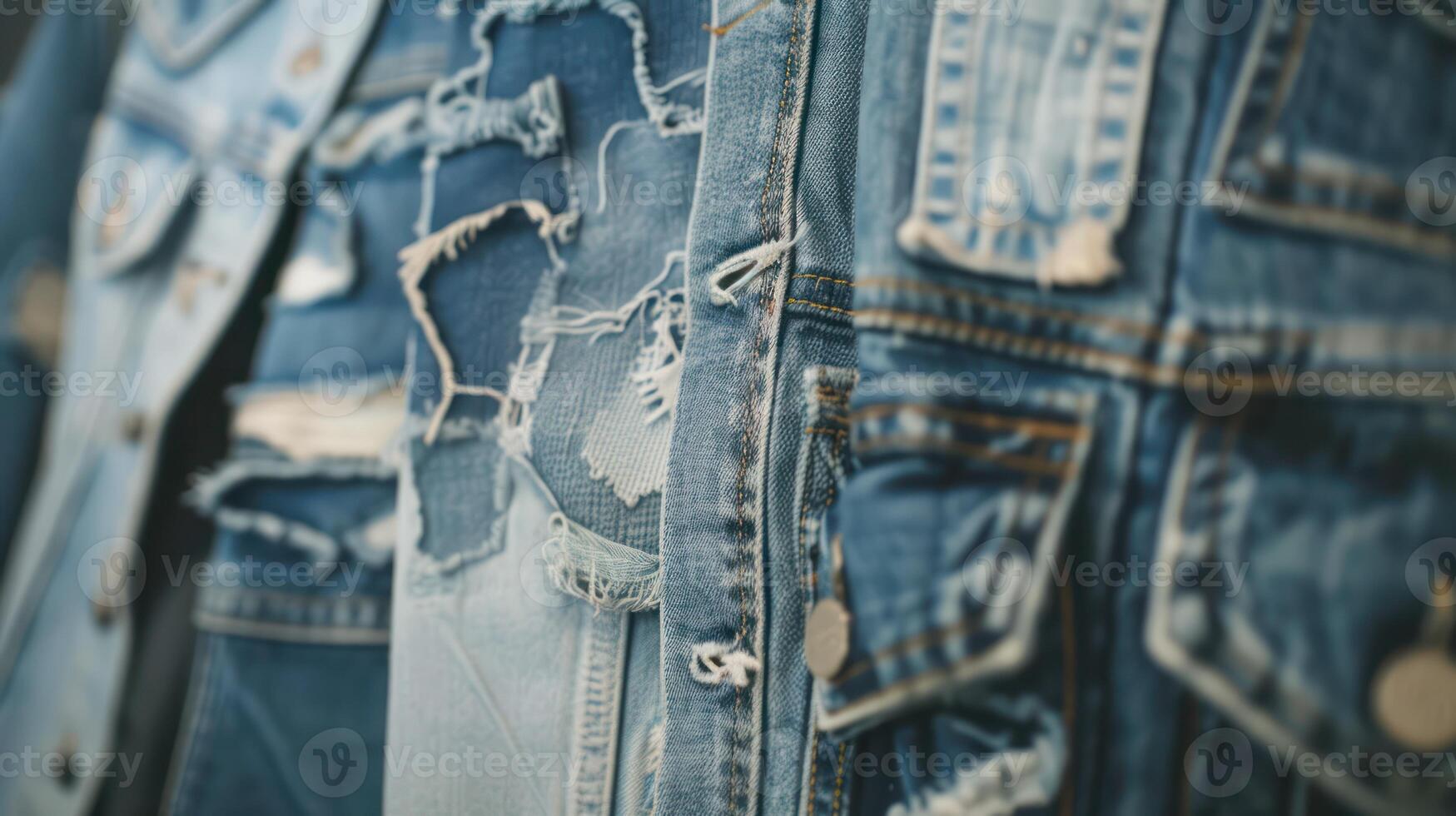 AI generated Utilizing old jeans for recycling projects, exploring creative denim upcycling ideas, and repurposing denim fabric photo