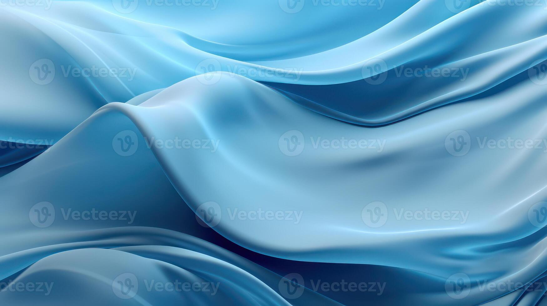 AI generated Layers of wavy blue cloth in 3D photo