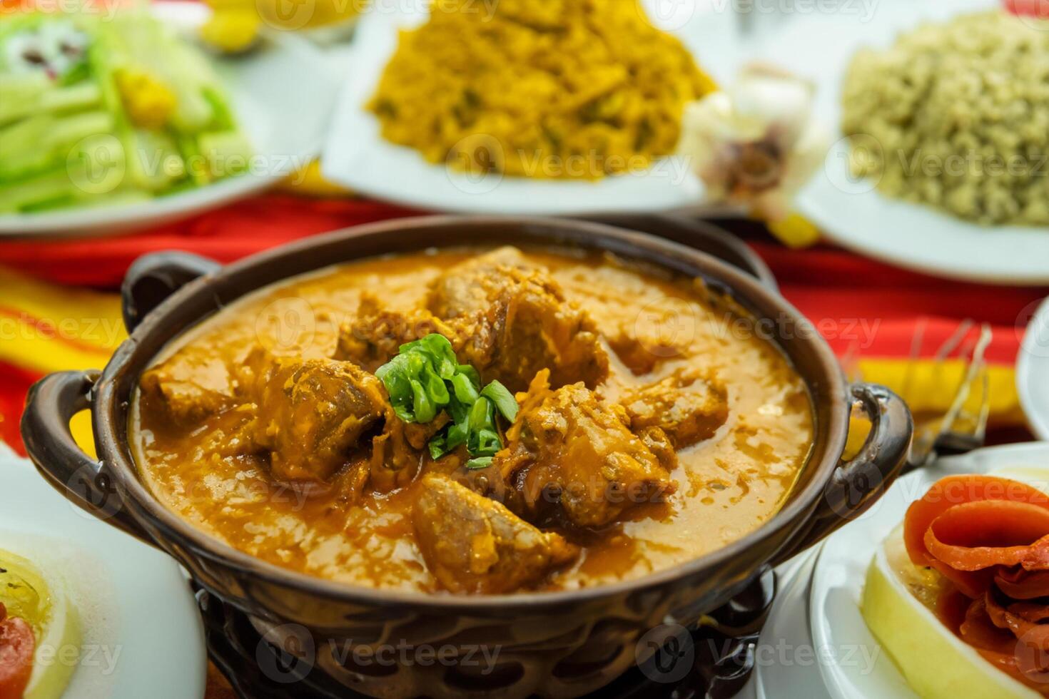 Savor the Exquisite Lamb or Beef Curry Rendang, Ready to Be Relished on Eid al-Adha, Capturing the Essence of Celebration in a Perfect Photo, Showcasing Culinary Mastery and Festive Indulgence photo
