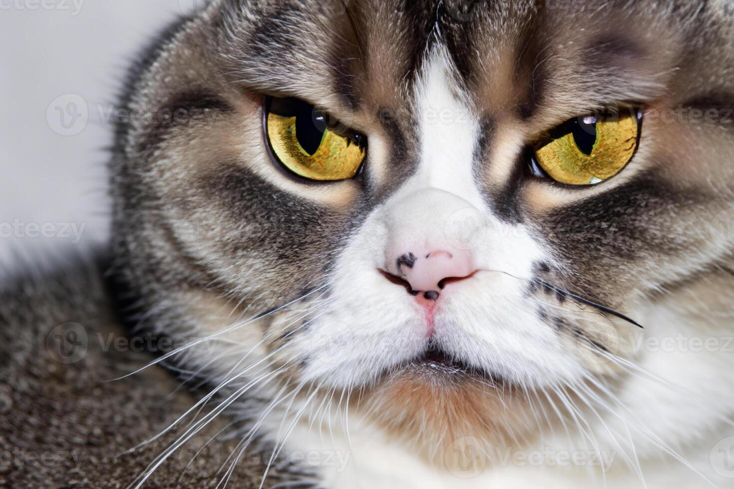 Exploring the Allure of a Beautiful Scottish Fold Cat, where Whiskered Elegance and Playful Charm Unite in a Mesmerizing Portrait of Cuddly Delight photo