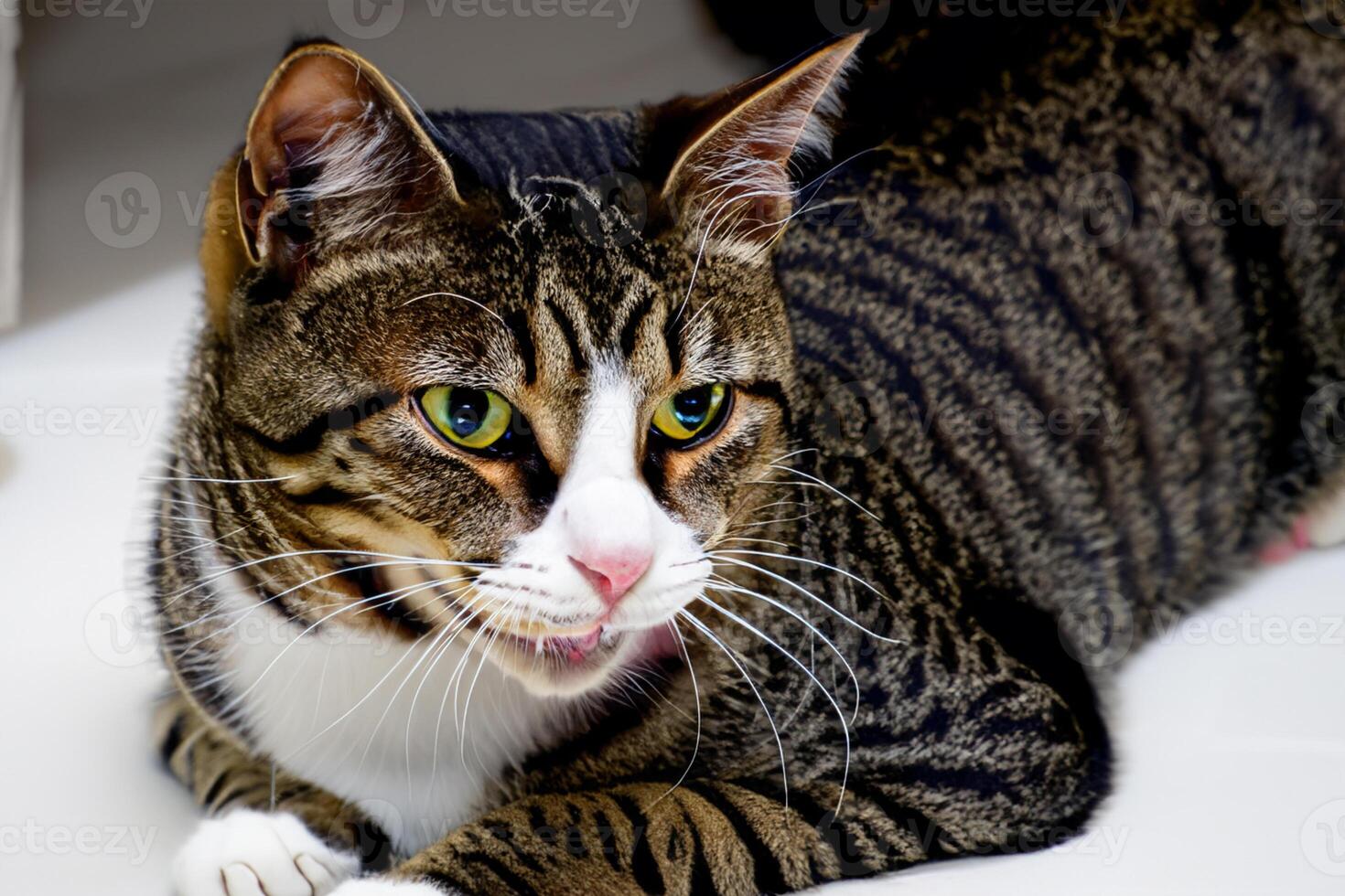 Exploring the Allure of a Beautiful Scottish Fold Cat, where Whiskered Elegance and Playful Charm Unite in a Mesmerizing Portrait of Cuddly Delight photo